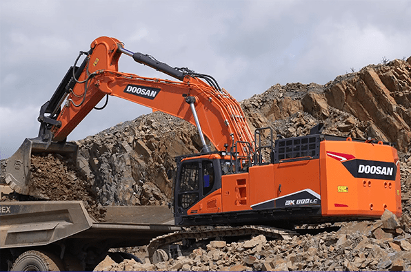 DOOSAN excavator construction site